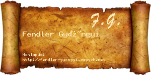 Fendler Gyöngyi névjegykártya