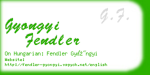 gyongyi fendler business card